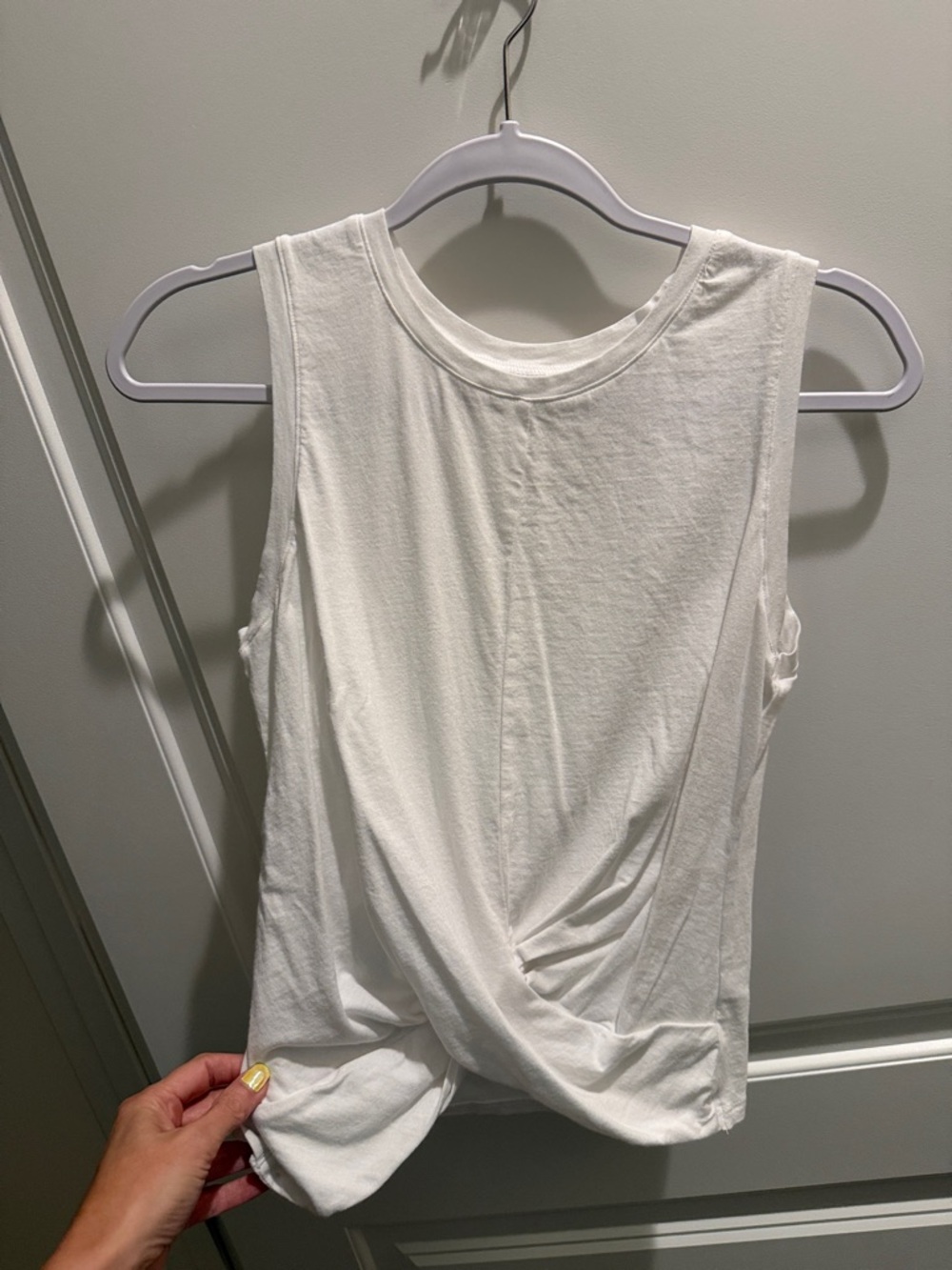 SO White Twisted Front Tank Top